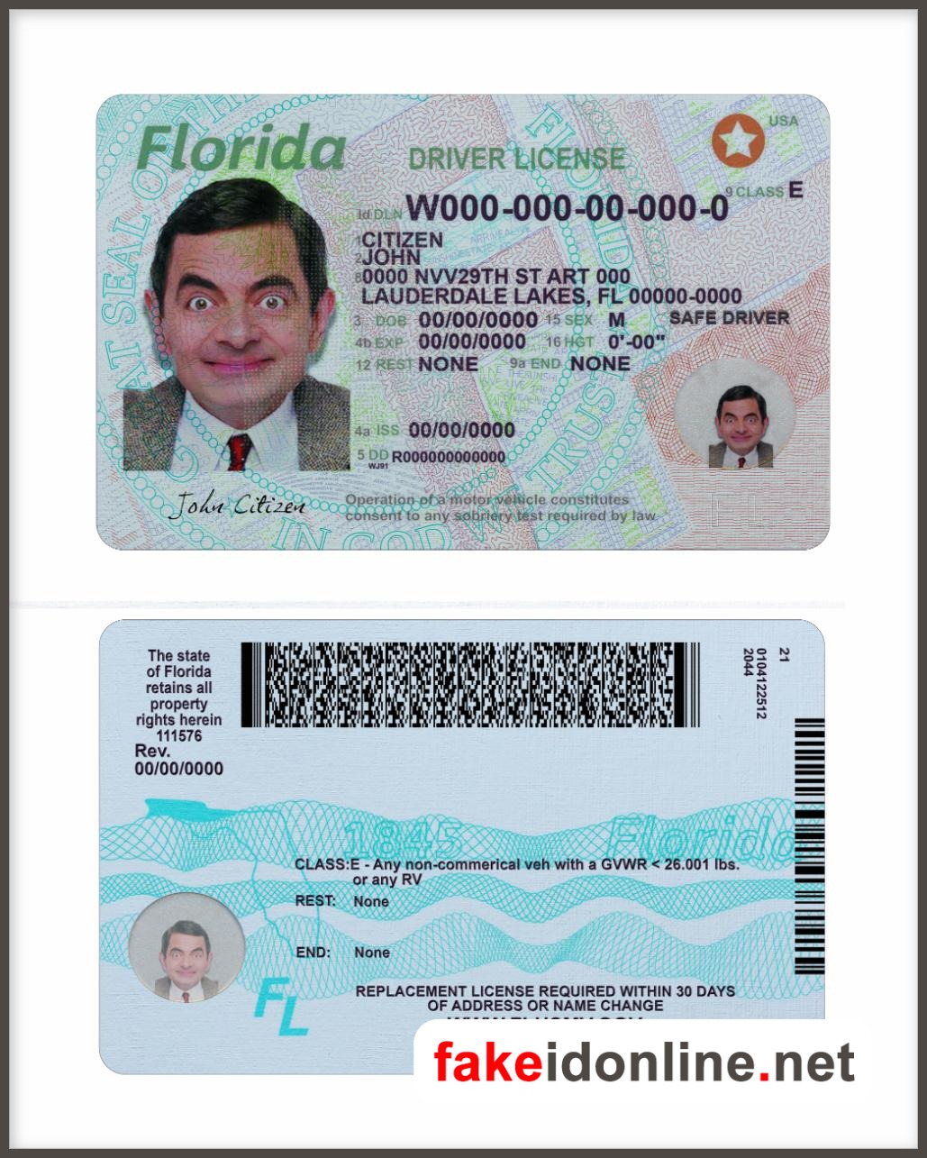 Florida Driver License New 1200dpi